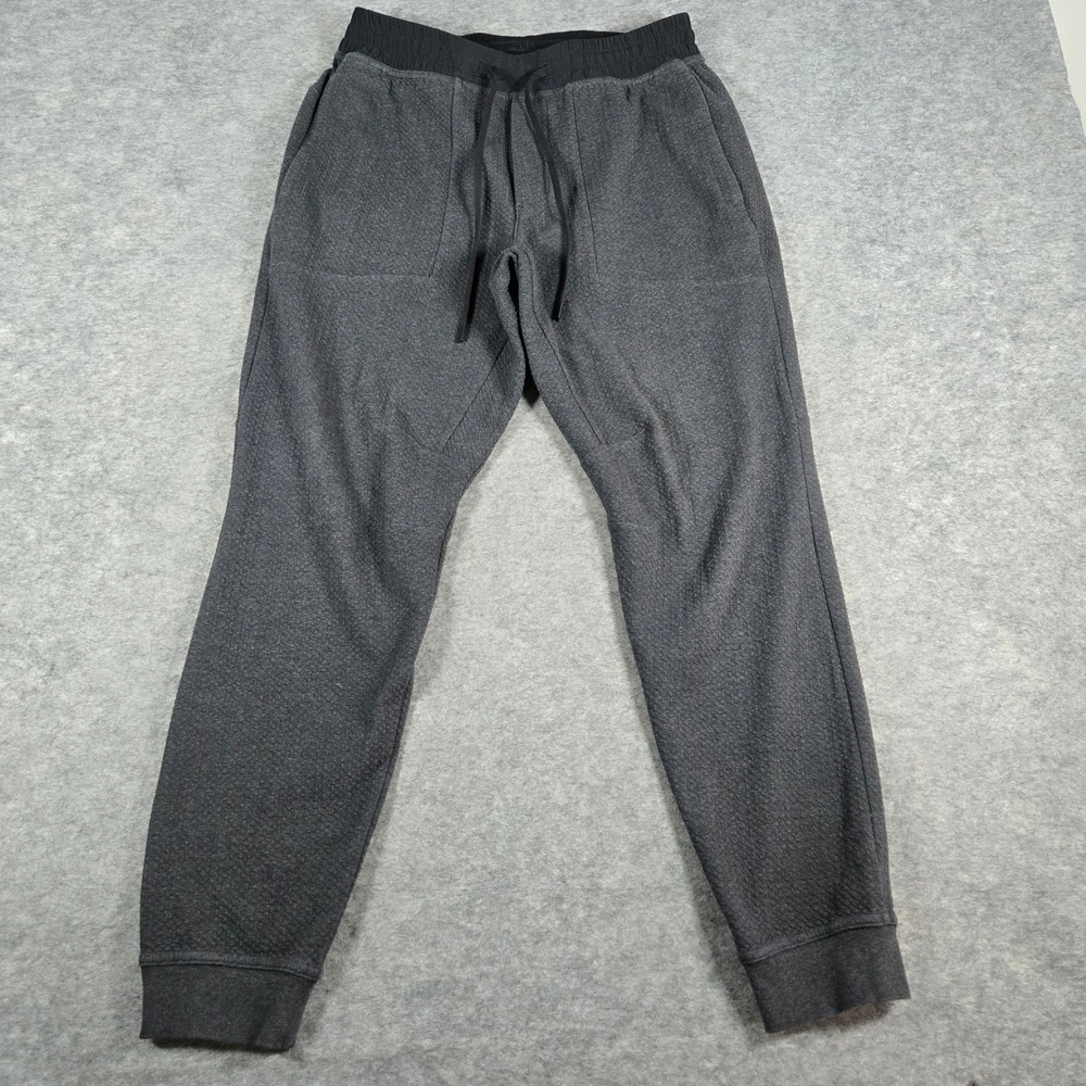Lululemon At Ease Jogger Pants Mens Large Charcoal Textured Knit Fleece